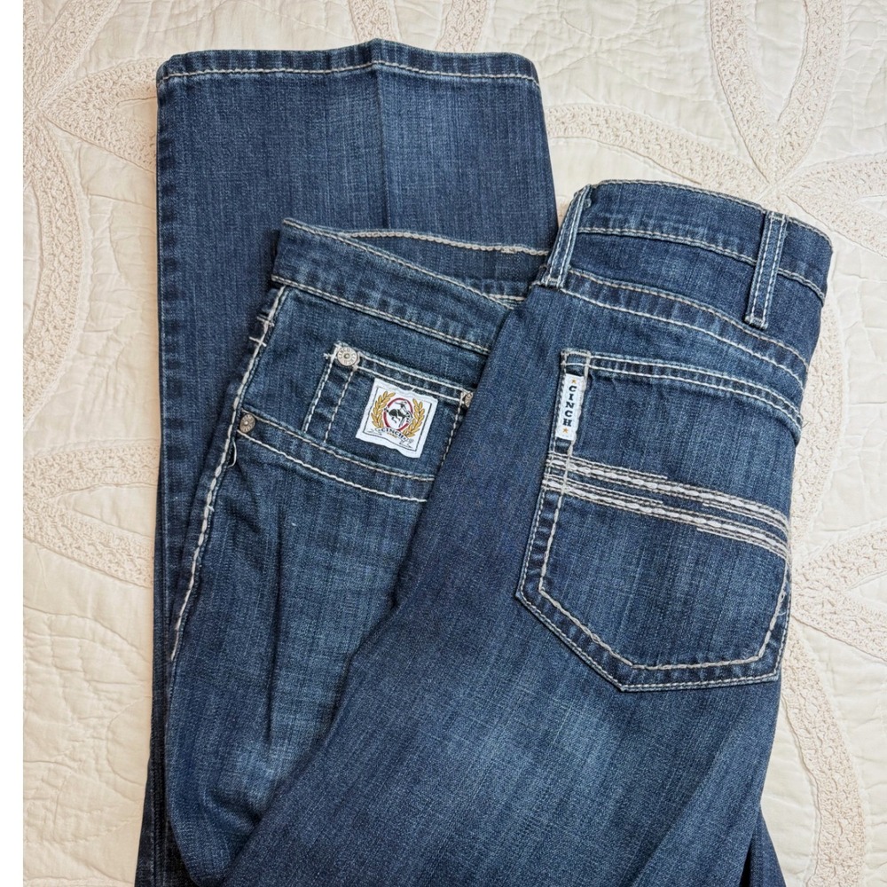 Cinch Jeans White Lable Dark Wash Contrast Stitch Western cowboy Mens 38x32